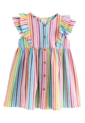 Next REGULAR FIT - DOUBLE RUFFLE SLEEVE  - Hverdagskjole - rainbow stripe