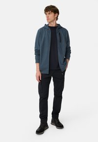 camel active MIT KAPUZE - Sweater met rits - tinted blue