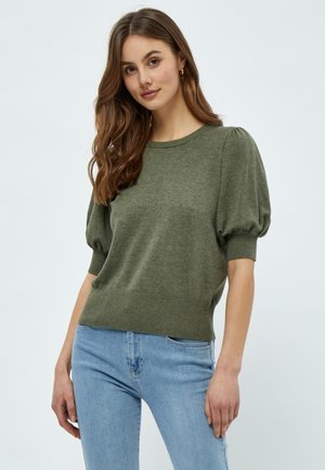 MILIVA KNIT TEE - T-shirt basic - green field melange