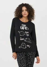 Terranova SET CON GATTI - Pigiama - nero