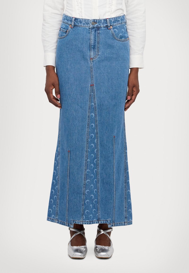 MARINE SERRE - MOON LASER LONG SKIRT - Jupe en jean - light blue, Agrandir