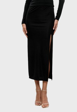 TWINSET MIDI CON SPACCO LATERALE - Gonna a tubino - nero