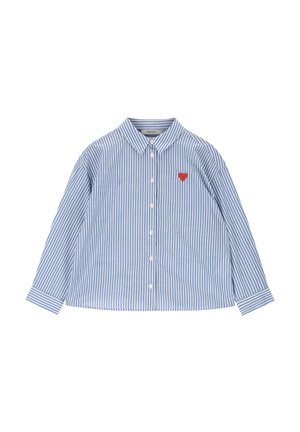 GESTREIFTE  MIT HERZ  - Button-down blouse - blau