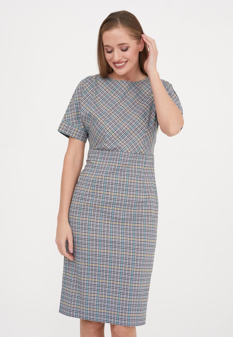 Damen Kleider | Madam-T ALTEAEtuikleidgrau gelb/grau - PP94423 Damen Kleider | Madam-T ALTEAEtuikleidgrau gelb/grau - PP94423