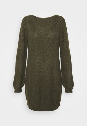 JDYWHITNEY MEGAN BOAT DRESS - Strikket kjole - forest night black ply