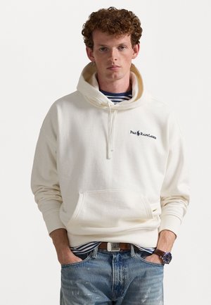 RELAXED FIT LOGO FLEECE HOODIE - Kapuutsiga pusa - deckwash white