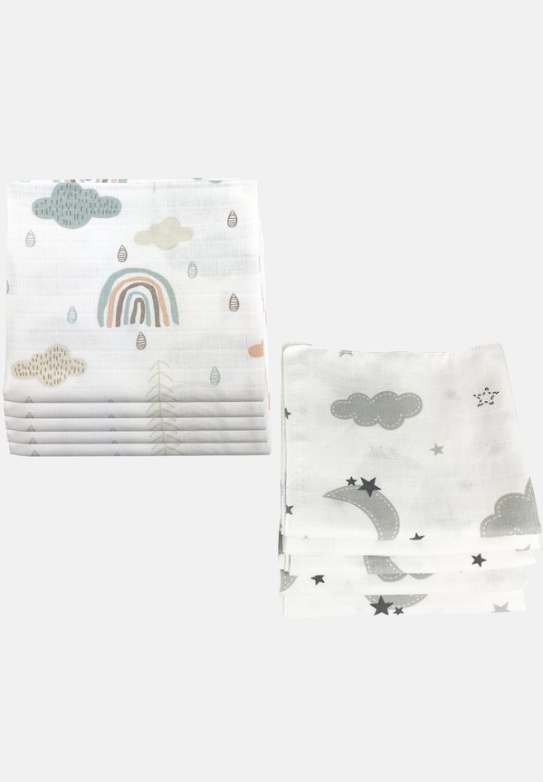 10 PACK  – Mullwindel – wolken 5 grau, 5 grün