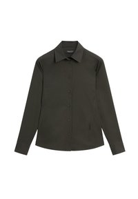 STRETCH FITTED LONG SLEEVE - Button-down blouse - dark green