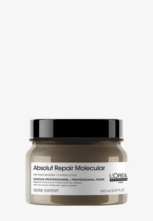 Pot moleculaire haarmasker L'Oréal Professionnel Absolut Repair, 150 ml, met peptiden en aminozuren voor moleculaire haarherstel.