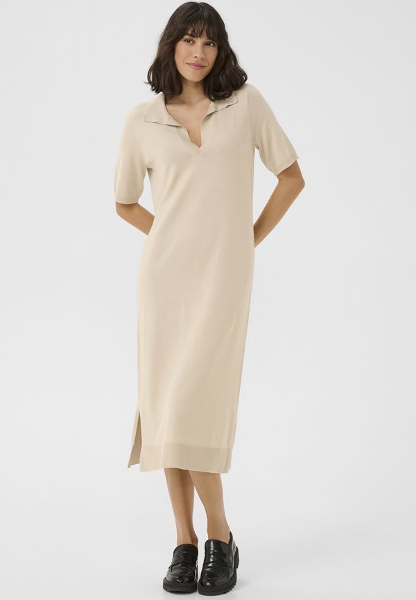 KALIZZA POLO - Strickkleid - feather gray