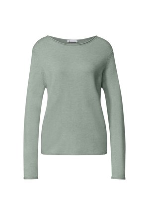 Street One, PULLOVER MIT BOAT NECK UND ROLLKANTEN - Pullover - eucalyptus green mel