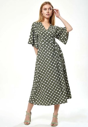 Liquorish POLKA DOT - Day dress - khaki