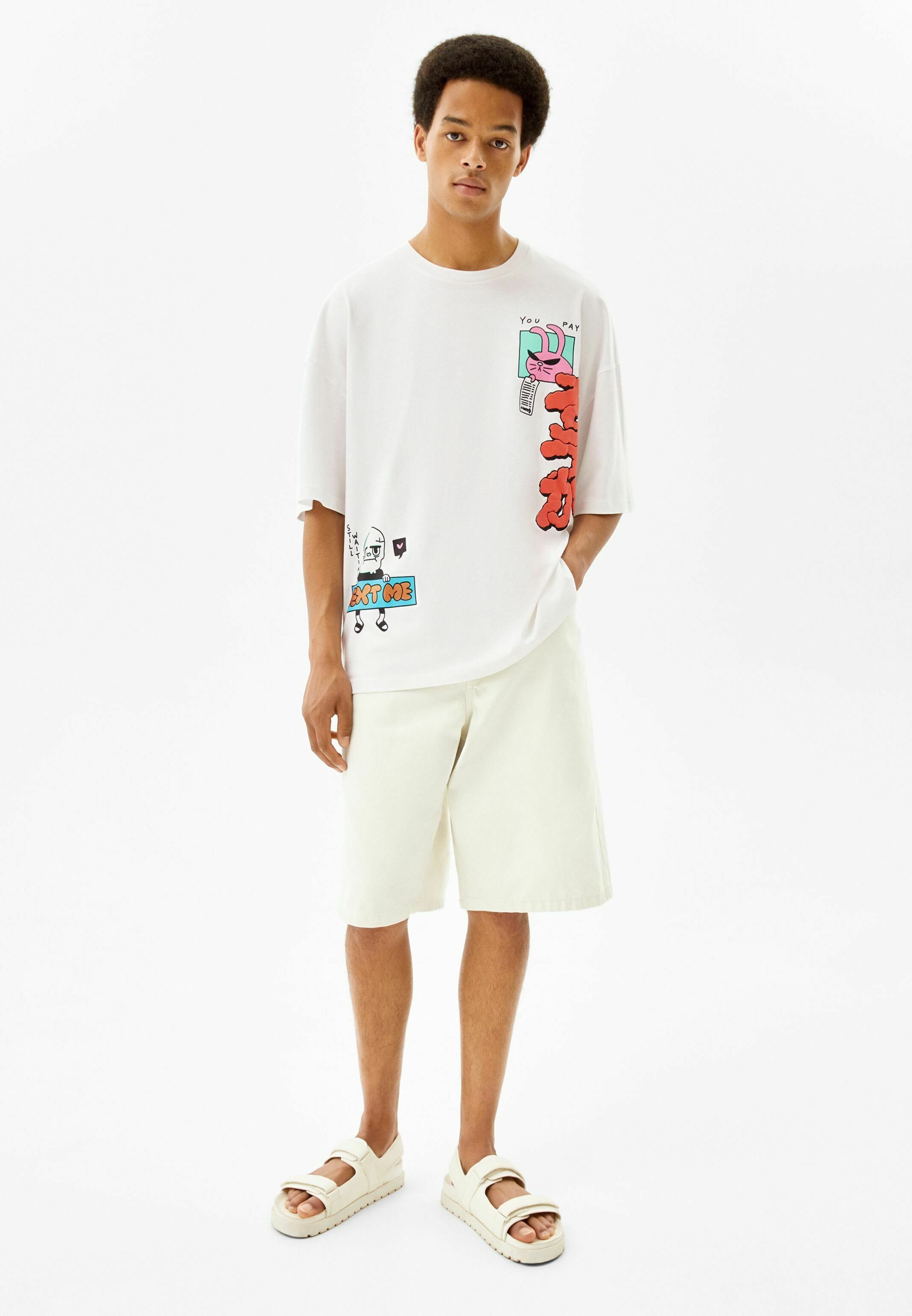 Bershka OVERSIZE - T-shirt con stampa - white/bianco - Zalando.it