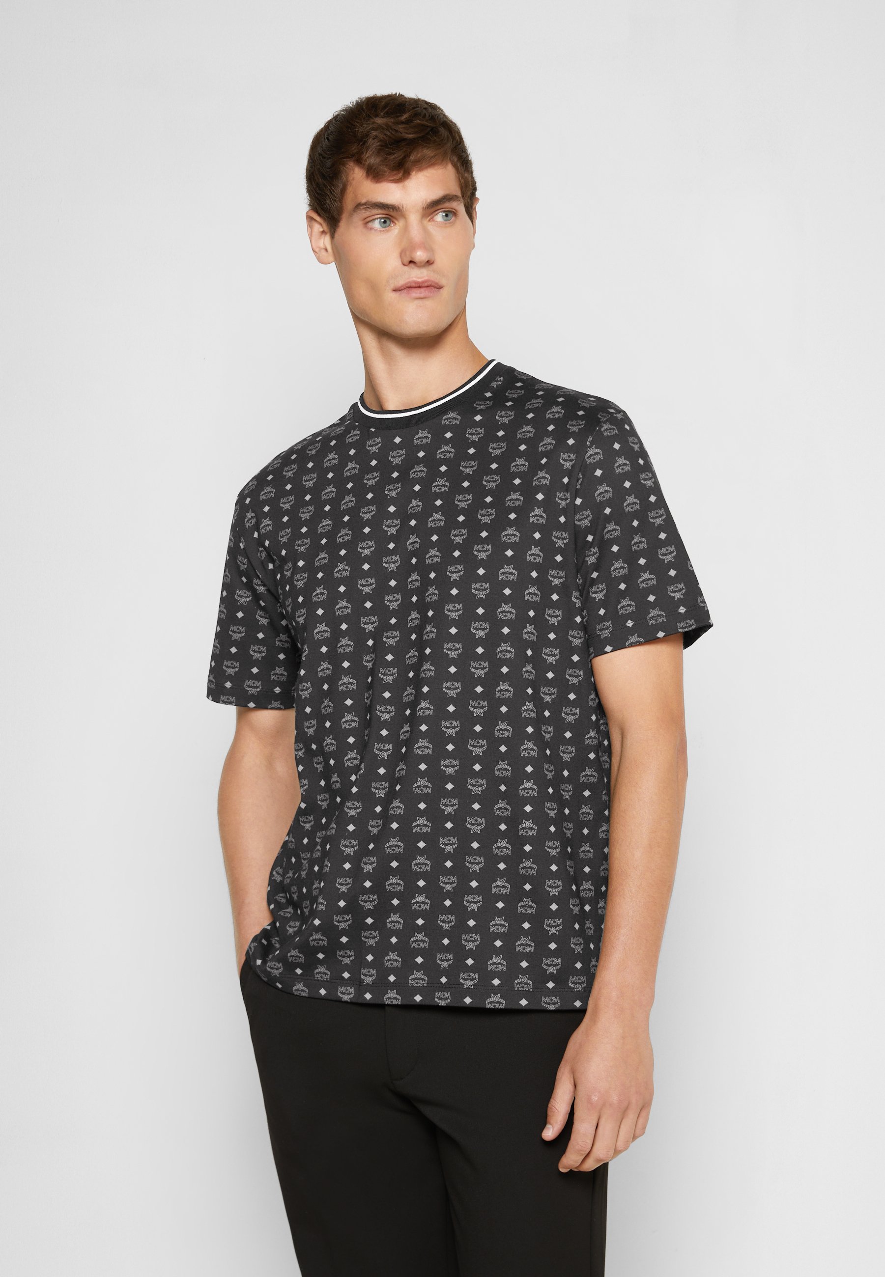 MCM MENS VISETOS PRINT T-SHIRT - T-Shirt print - black/schwarz 