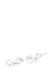 Silverörhängen med ett blommigt mönster som har böjda former, utskurna detaljer och en polerad yta. Lätta och delikata i utseendet.