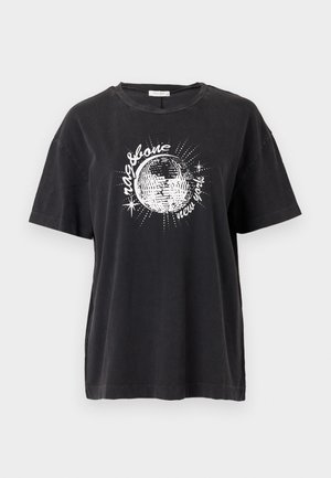 rag & bone DISCO BOYFRIEND TEE - Apdrukāts T-krekls - blackmult