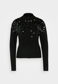 ONLALBA SEQUINS HIGH NECK  - Striktrøje - black