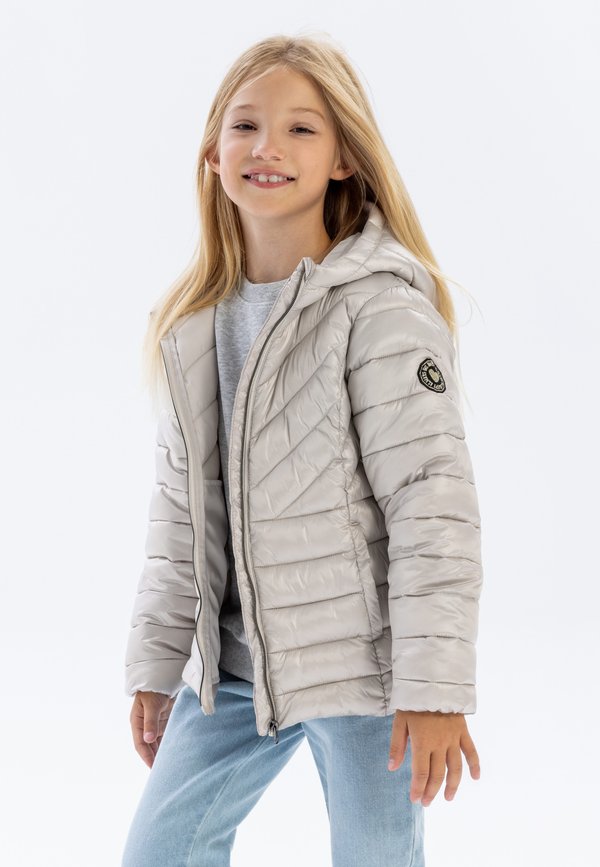 HOODED MIDWEIGHT PUFFER - Winterjacke - stone