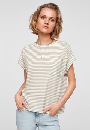 T-shirt print - beige stripes