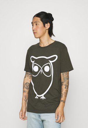 ALDER BASIC OWL TEE - Print T-shirt - green melange