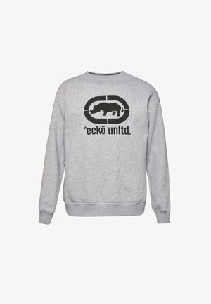 Szara bluza z miękkiego materiału, z grafiką czarnego nosorożca i napisem "*eckō unltd." z przodu. Klasyczny krój z okrągłym dekoldem.