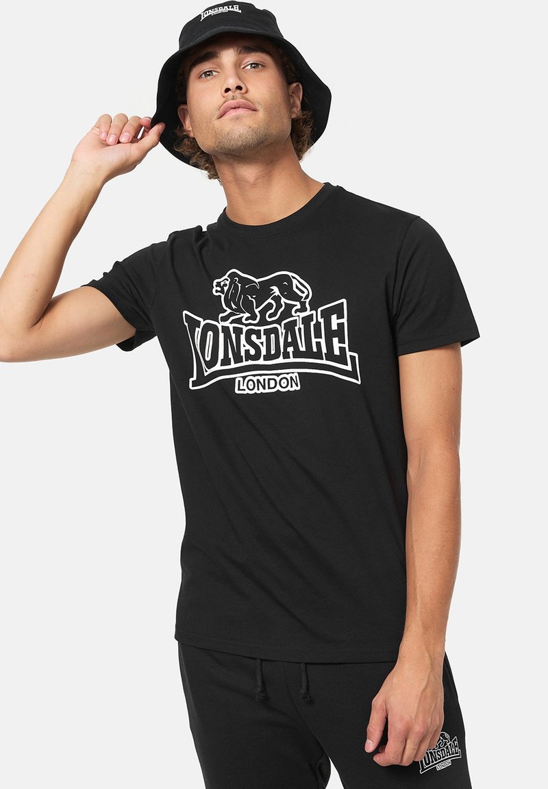 Lonsdale ALLANFEARN - Marškinėliai su spaudiniu - black white