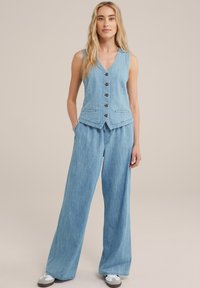 WE Fashion Džinsi ar paplatinātiem galiem - blue
