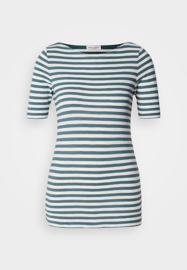 SHORT SLEEVE BOAT NECK STRIPED - Print T-shirt - summer pine4