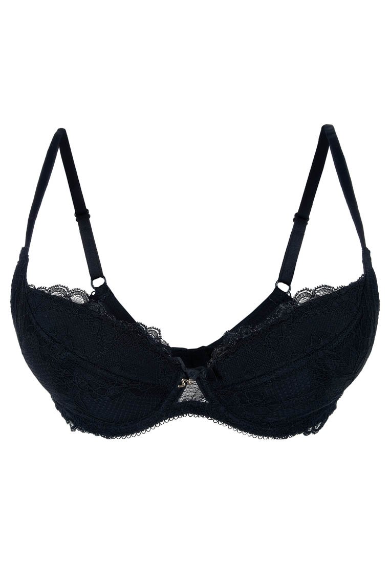 Gossard Dotty Padded Plunge Bra - Reggiseno Imbottito Scollato Donna, Mesh A Pois E Raso Lucido