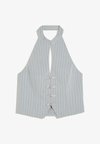 STRIPED HALTER VEST WITH DETAIL - WAISTCOAT - Waistcoat - grey