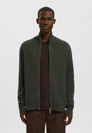 Selected, SLHDANE FULL ZIP - Chaqueta de punto - deep forest