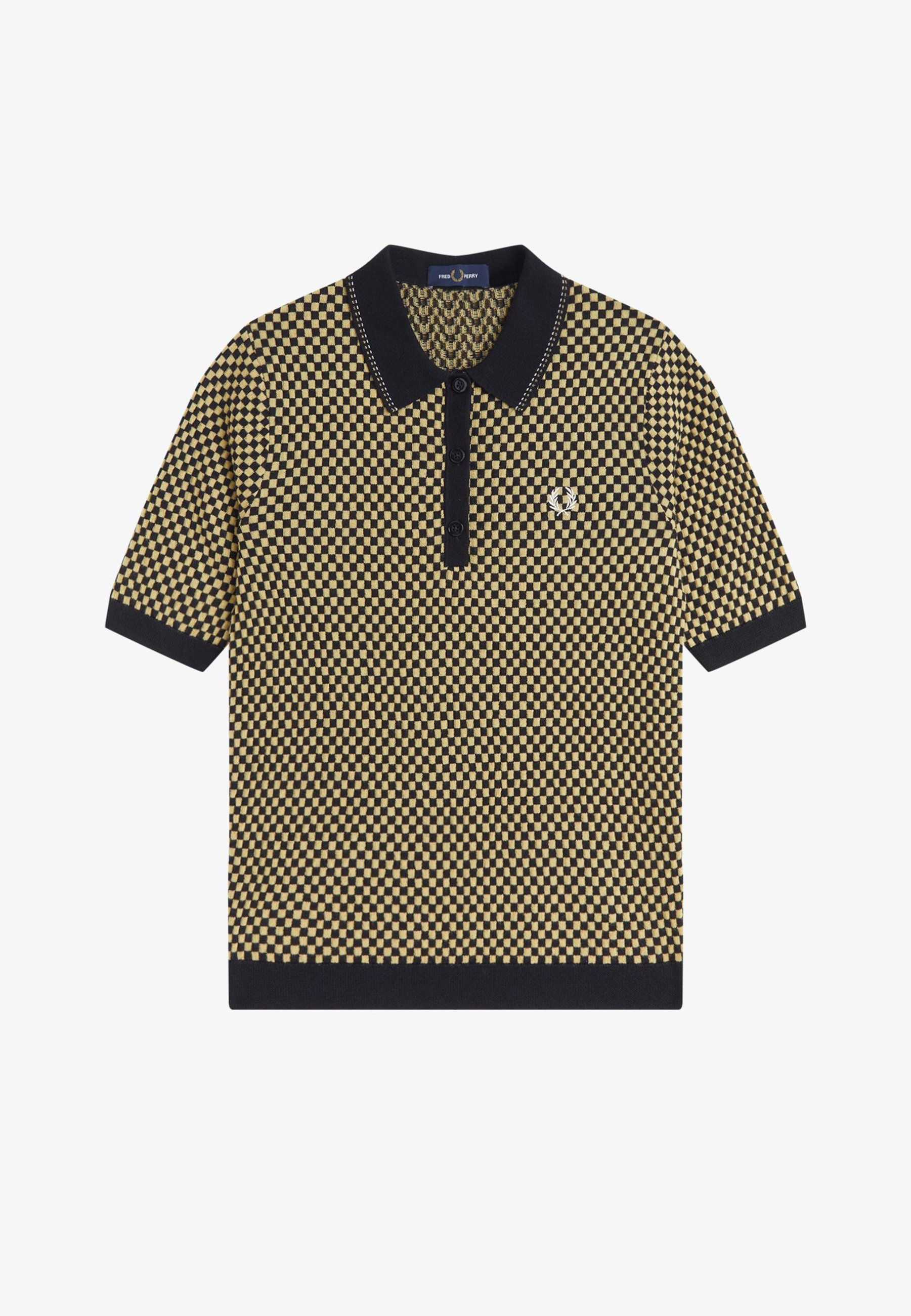 Fred Perry CHEQUERBOARD - Polo shirt - black - Zalando.co.uk