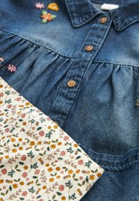Next EMBROIDERED SET - Legíny – nohavice - blue denim floral