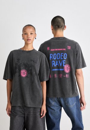 NODELEO UNISEX - Nyomott mintás póló - black