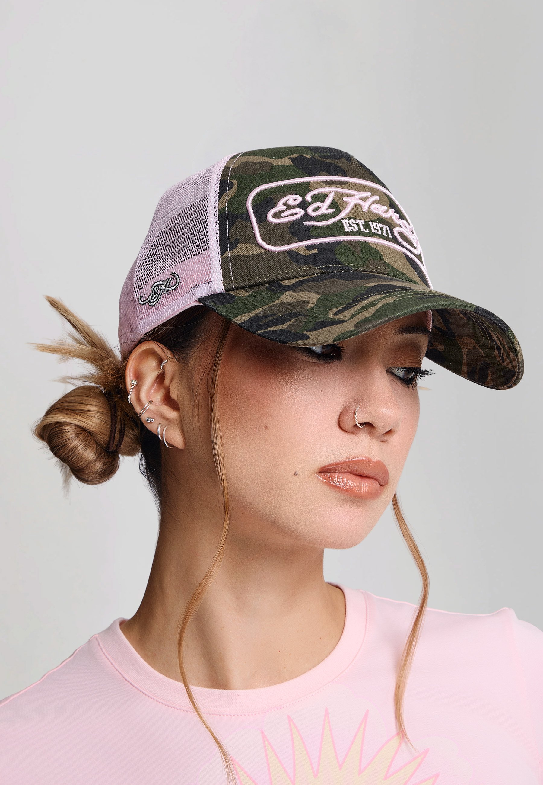 Ed Hardy UNISEX 1971 CAMO 5 PANEL TRUCKER CAP - Cap - green