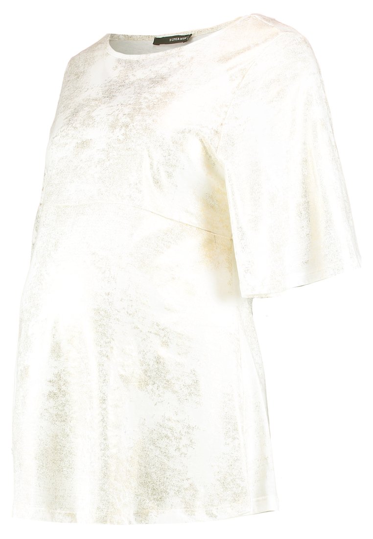 Supermom T-shirt print goudkleurig