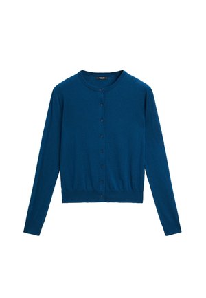 Massimo Dutti, FINE-KNIT ROUND NECK CARDIGAN - Cardigan - dark blue
