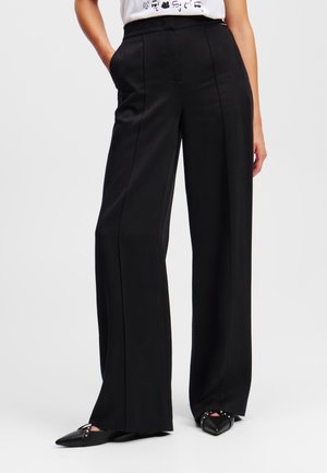 STRAIGHT-LEG - Trousers - black