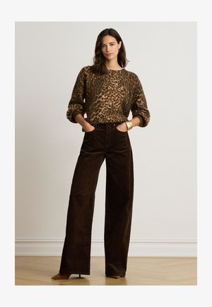Lauren Ralph Lauren, CORDUROY HIGH-RISE SUPER WIDE-LEG PANT - Trousers - circuit brown