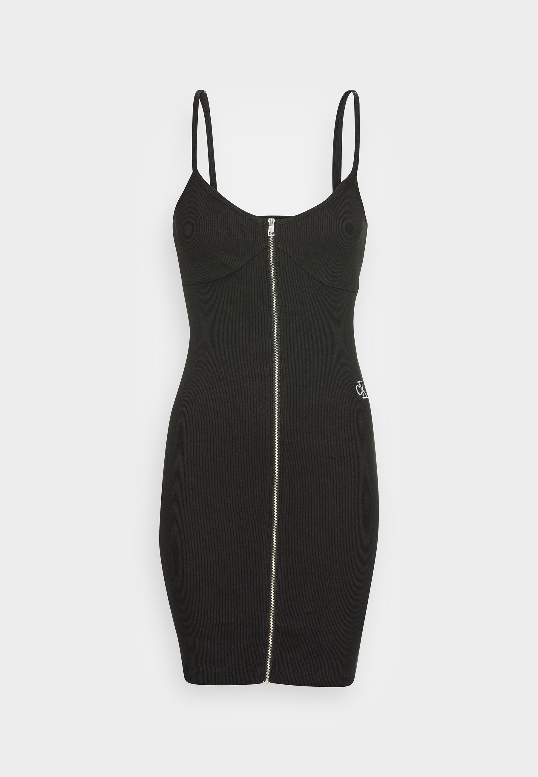 calvin klein black fringe dress