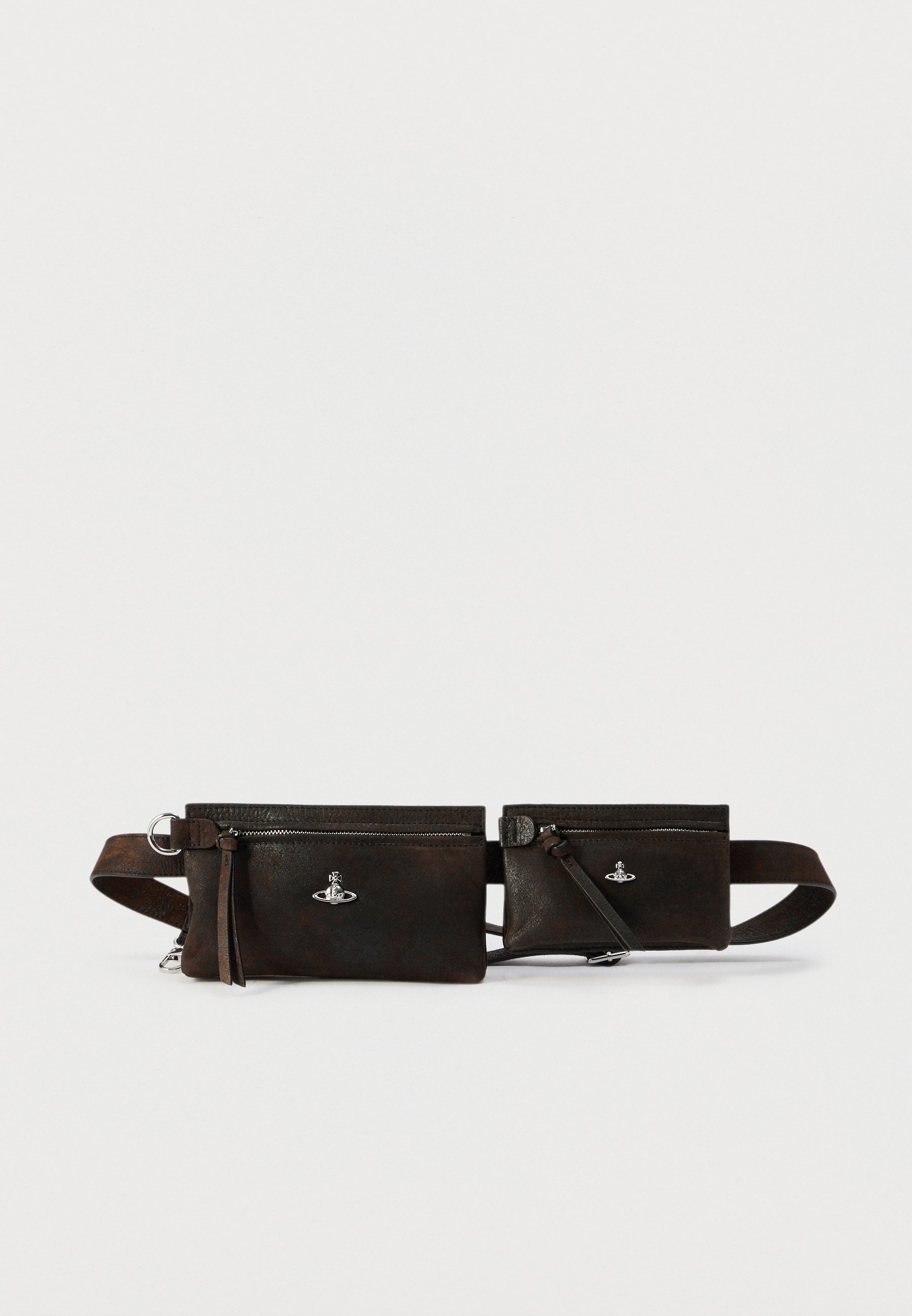 Vivienne Westwood DOUBLE POUCH BELT UNISEX - Bum bag - dark brown