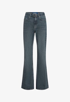 Karl Lagerfeld Jeans, KARL LAGERFELD JEANS JEANS HIGH-RISE FLARED BELTED - Jean flare - soft tinted blue