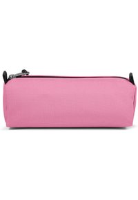 Astuccio rosa realizzato in tessuto resistente, con una chiusura a zip liscia e una forma rettangolare con una superficie testurizzata.