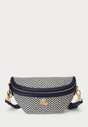 LEATHER LARGE TASHA BUCKET BAG - Sac bandoulière - refined navy/soft white