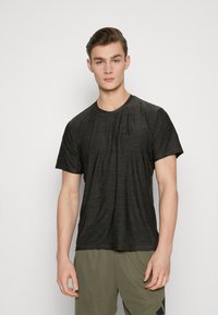 adidas Performance - TRAIN ESSENTIALS STRETCH - Sports T-shirt - olive strata/black Thumbnail Image 1