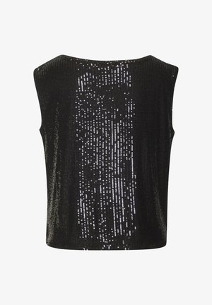 LASCANA, LASCANA PAILLETTENSHIRT - Blouse - schwarz