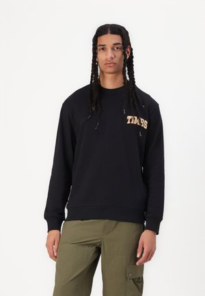 FRONT GRAPHIC CREW NECK - Športni pulover - black