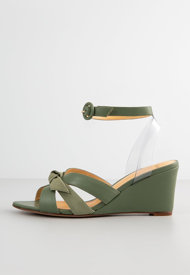 Alexandre Birman Sandalen met sleehak olijfgroen