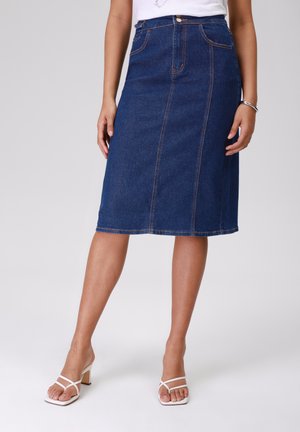 Anna Field by Zalando Denim skirt - dark blue wash