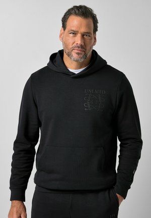 JP1880, HOODIE, FITNESS, HOOD, KANGAROO POCKET, UP TO 7XL - Hættetrøje - black